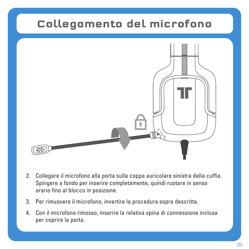 Collegamento del microfono | TRITTON Kunai Stereo Headset for PlayStation-3 and PlayStation-Vita User Manual | Page 68 / 108