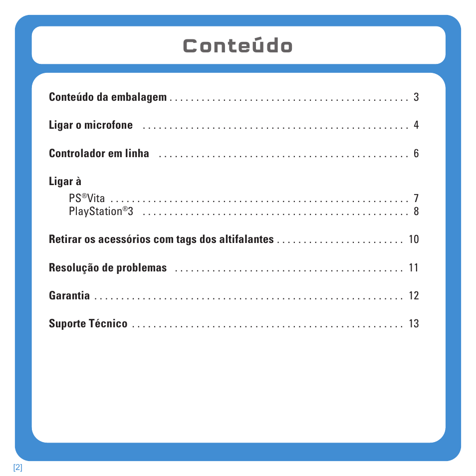 Conteúdo | TRITTON Kunai Stereo Headset for PlayStation-3 and PlayStation-Vita User Manual | Page 80 / 108