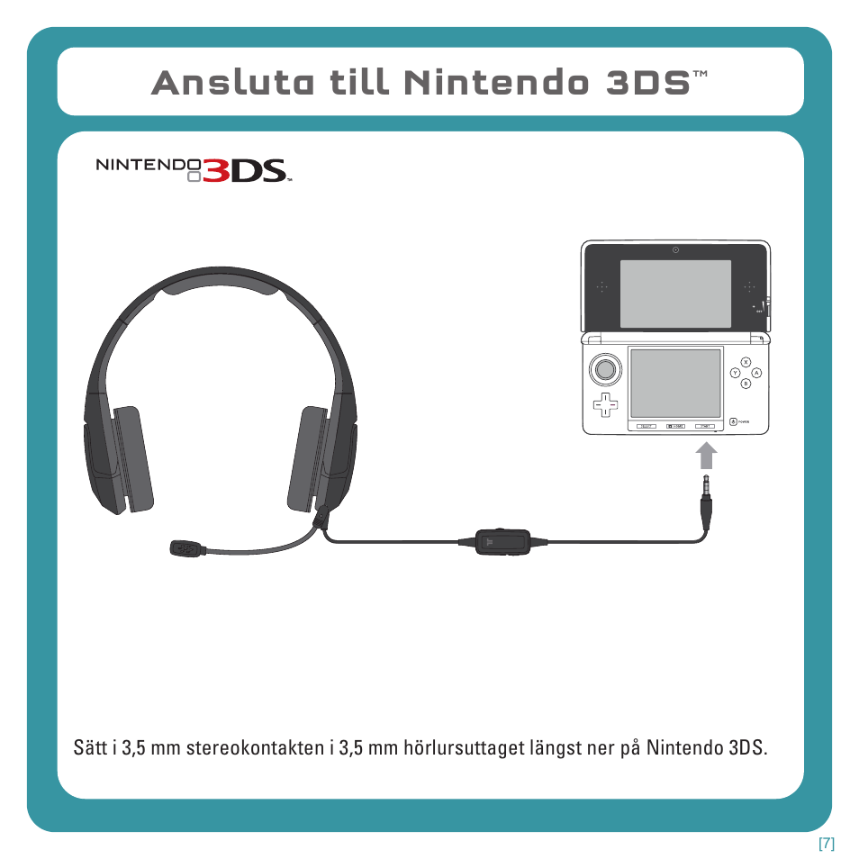 Ansluta till nintendo 3ds | TRITTON Kunai Stereo Headset for Wii U and Nintendo 3DS User Manual | Page 108 / 115