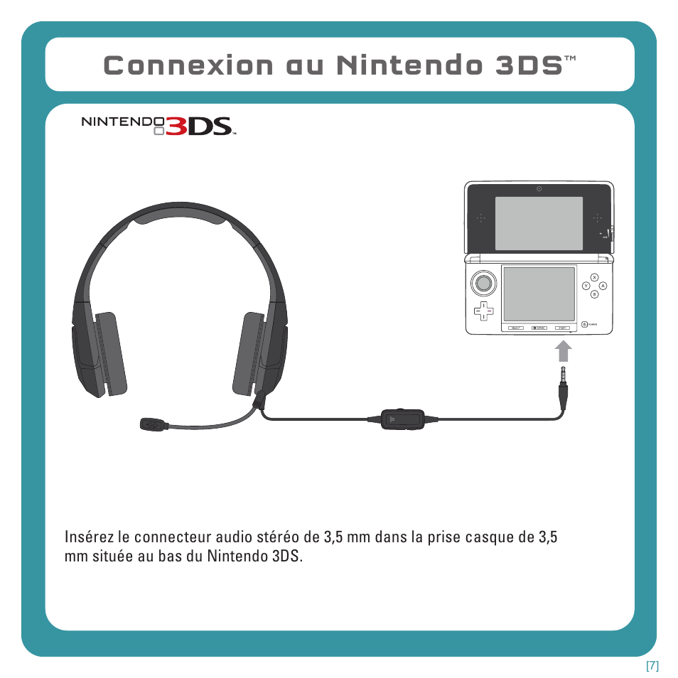 Connexion au nintendo 3ds | TRITTON Kunai Stereo Headset for Wii U and Nintendo 3DS User Manual | Page 22 / 115