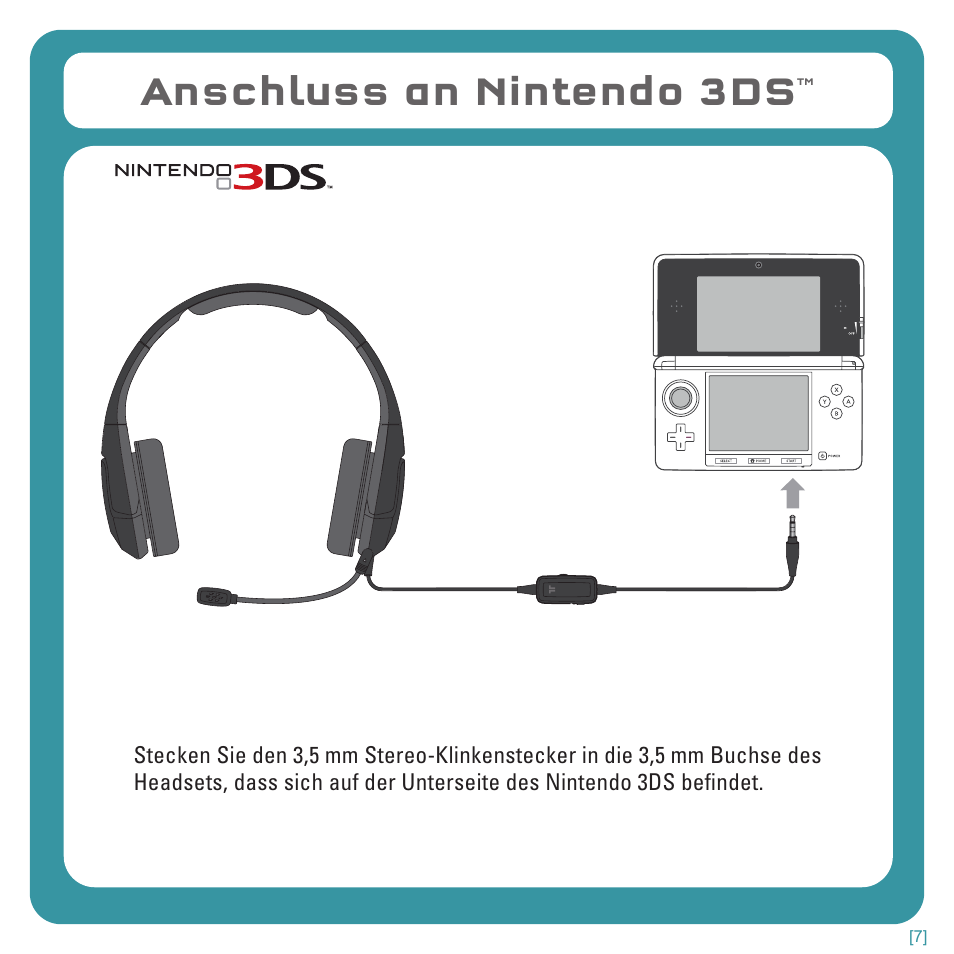 Anschluss an nintendo 3ds | TRITTON Kunai Stereo Headset for Wii U and Nintendo 3DS User Manual | Page 37 / 115