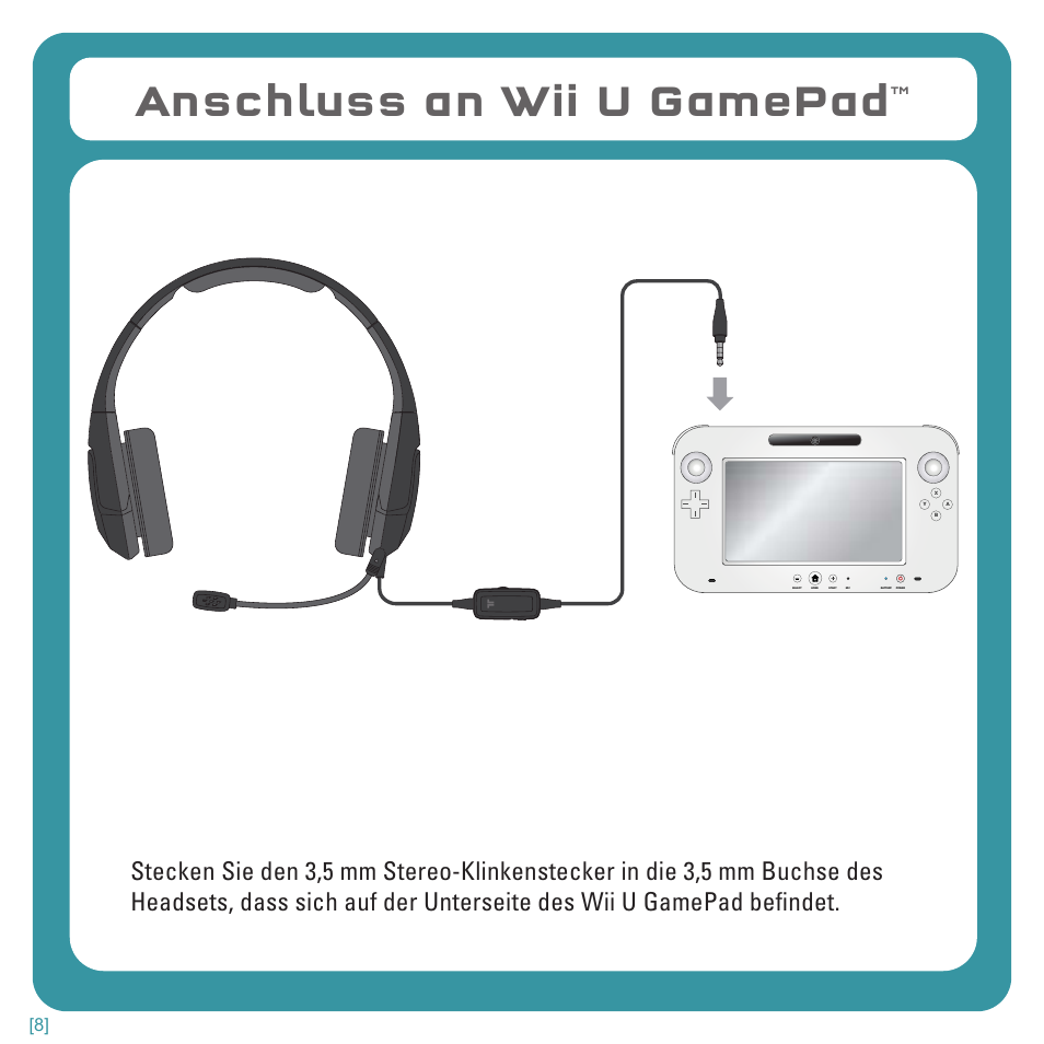 Anschluss an wii u gamepad | TRITTON Kunai Stereo Headset for Wii U and Nintendo 3DS User Manual | Page 38 / 115