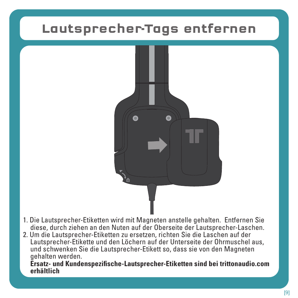 Lautsprecher-tags entfernen | TRITTON Kunai Stereo Headset for Wii U and Nintendo 3DS User Manual | Page 39 / 115