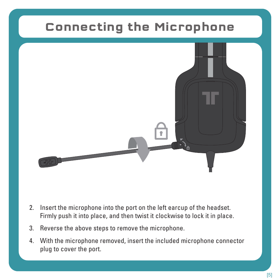 Connecting the microphone | TRITTON Kunai Stereo Headset for Wii U and Nintendo 3DS User Manual | Page 5 / 115