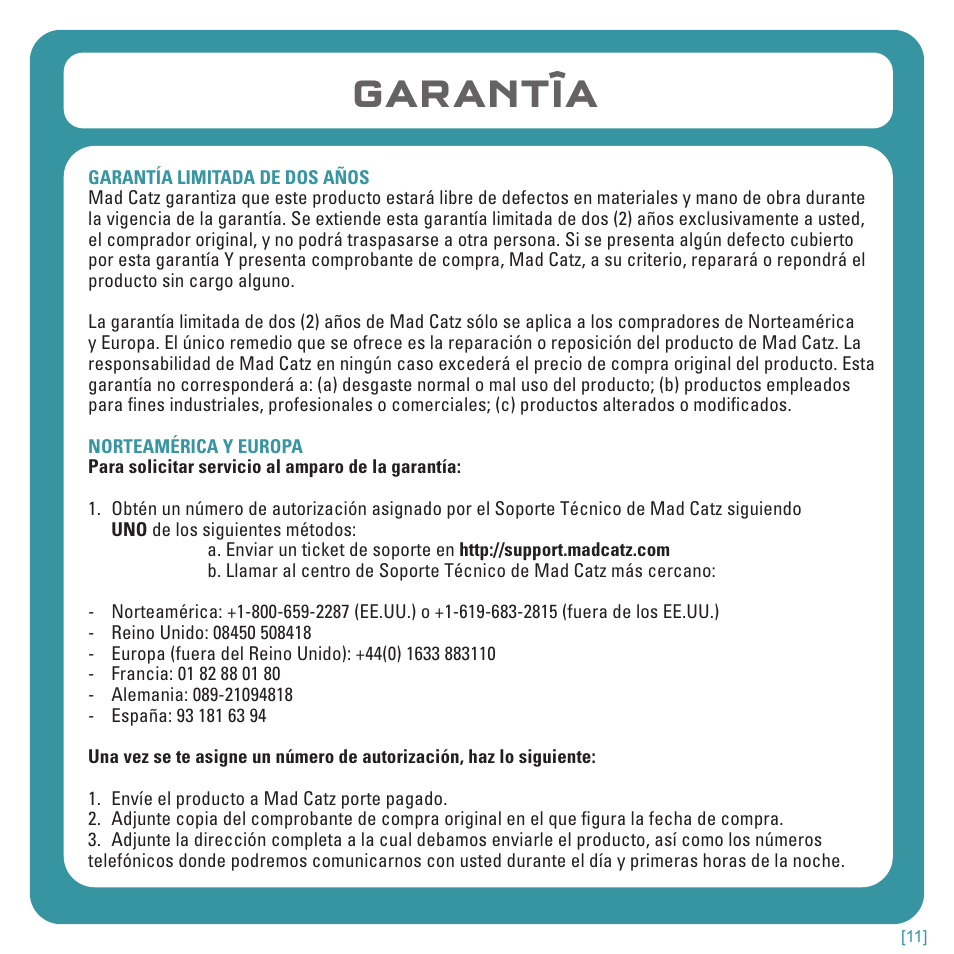 Garantîa | TRITTON Kunai Stereo Headset for Wii U and Nintendo 3DS User Manual | Page 55 / 115