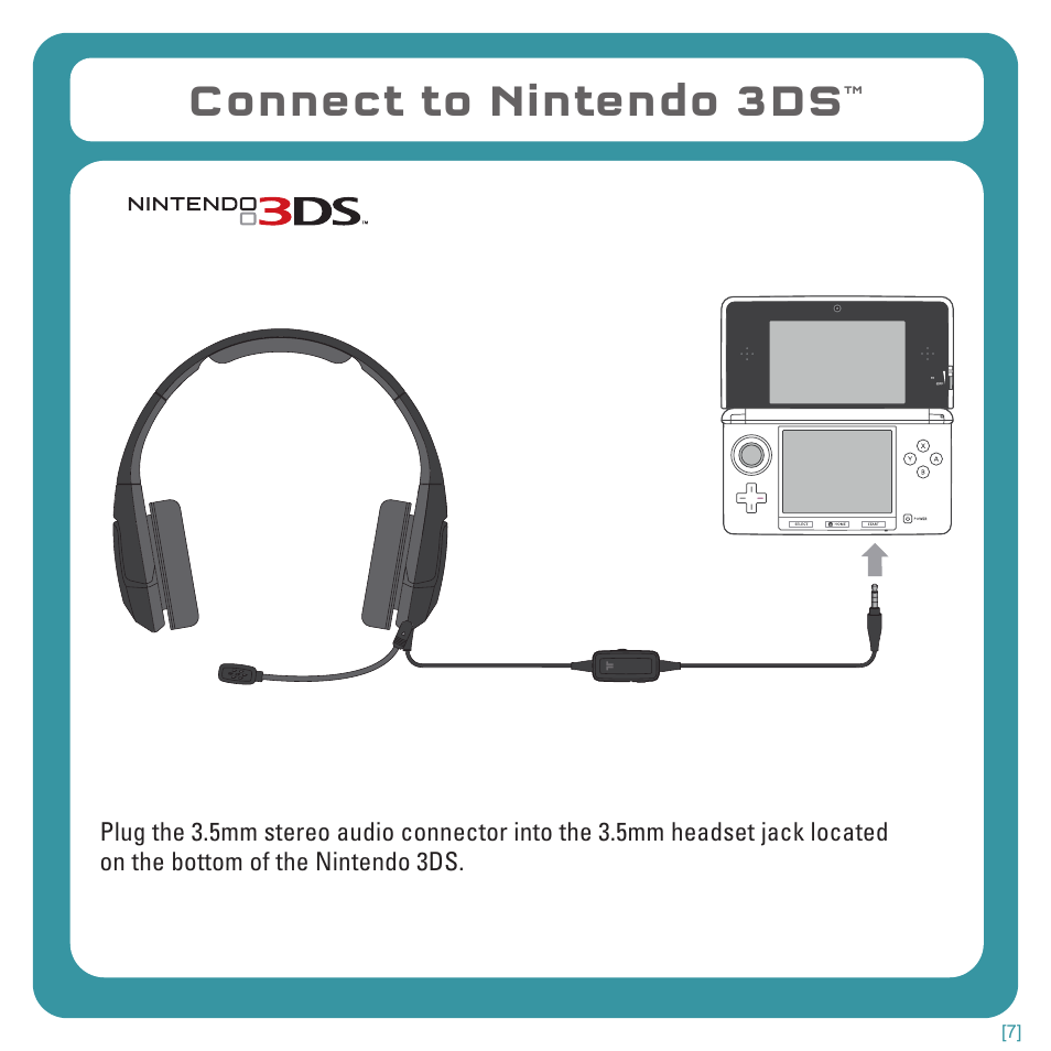 Connect to nintendo 3ds | TRITTON Kunai Stereo Headset for Wii U and Nintendo 3DS User Manual | Page 7 / 115