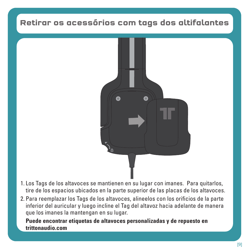 Retirar os acessórios com tags dos altifalantes | TRITTON Kunai Stereo Headset for Wii U and Nintendo 3DS User Manual | Page 96 / 115
