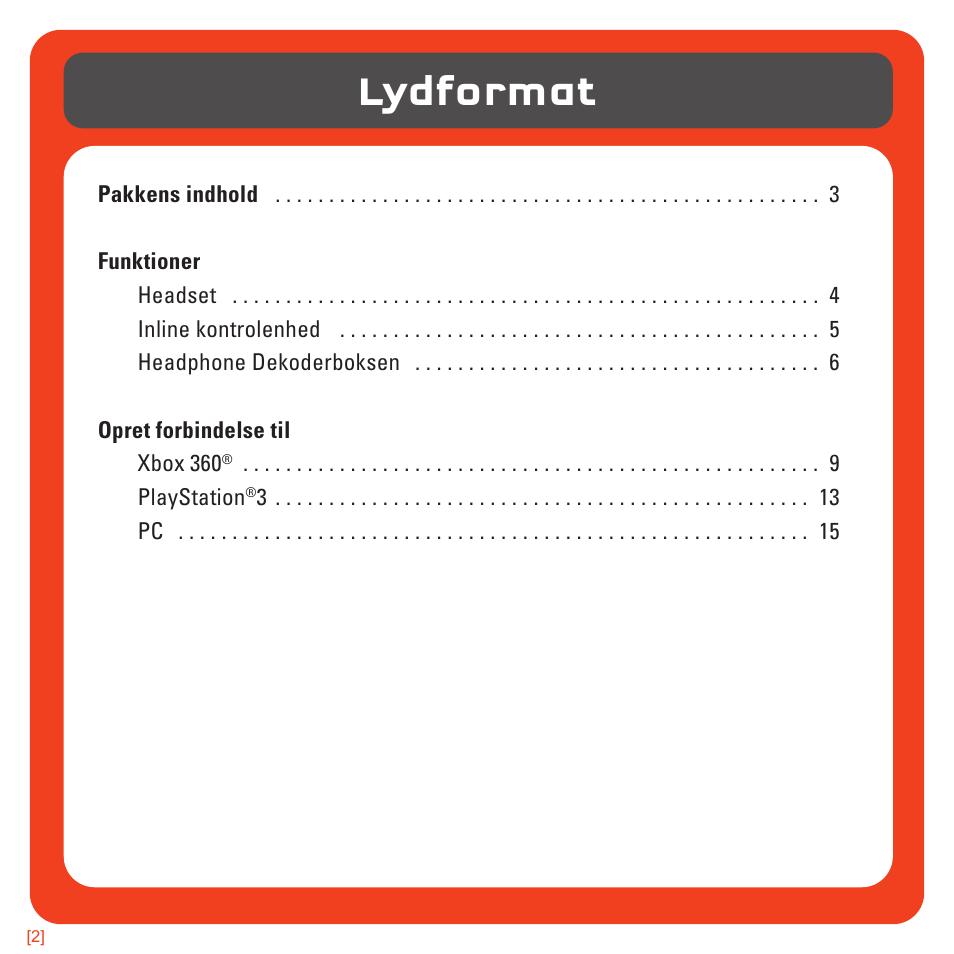 Lydformat | TRITTON 720+ 7.1 Surround Headset User Manual | Page 111 / 175