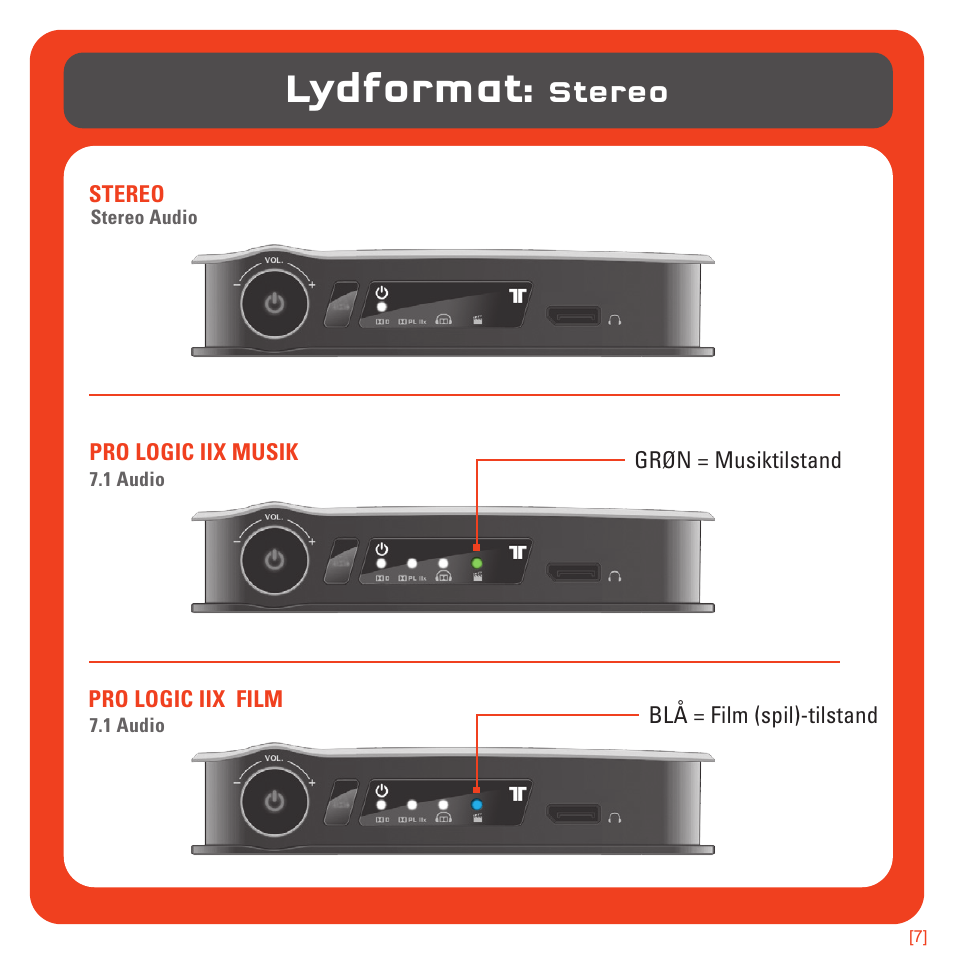 Lydformat, Stereo | TRITTON 720+ 7.1 Surround Headset User Manual | Page 116 / 175