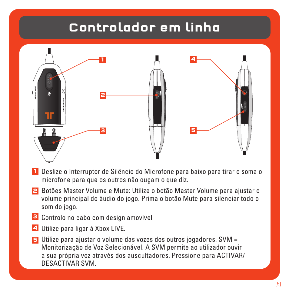 Controlador em linha | TRITTON 720+ 7.1 Surround Headset User Manual | Page 136 / 175