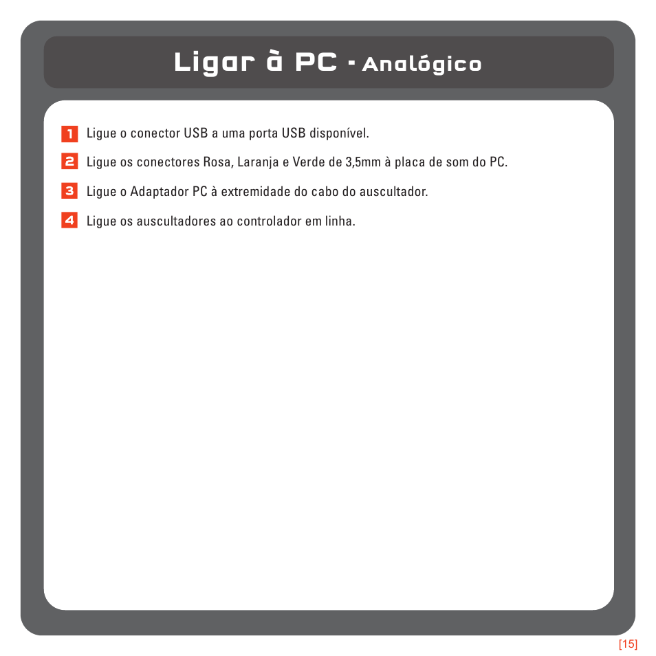 Ligar à pc, Analógico | TRITTON 720+ 7.1 Surround Headset User Manual | Page 146 / 175