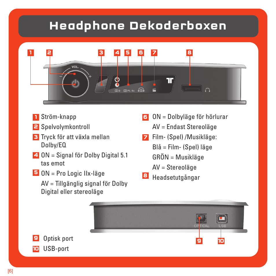 Headphone dekoderboxen | TRITTON 720+ 7.1 Surround Headset User Manual | Page 159 / 175