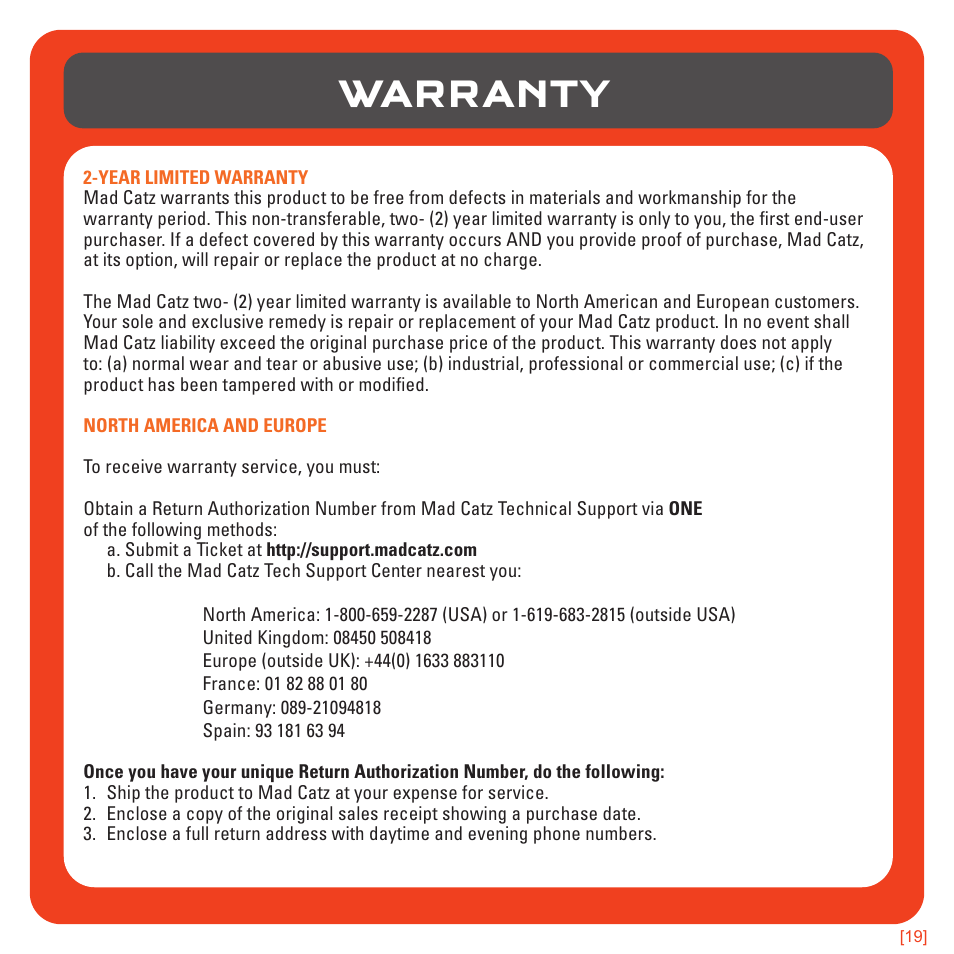 Warranty | TRITTON 720+ 7.1 Surround Headset User Manual | Page 19 / 175