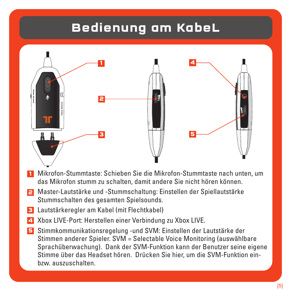 Bedienung am kabel | TRITTON 720+ 7.1 Surround Headset User Manual | Page 28 / 175