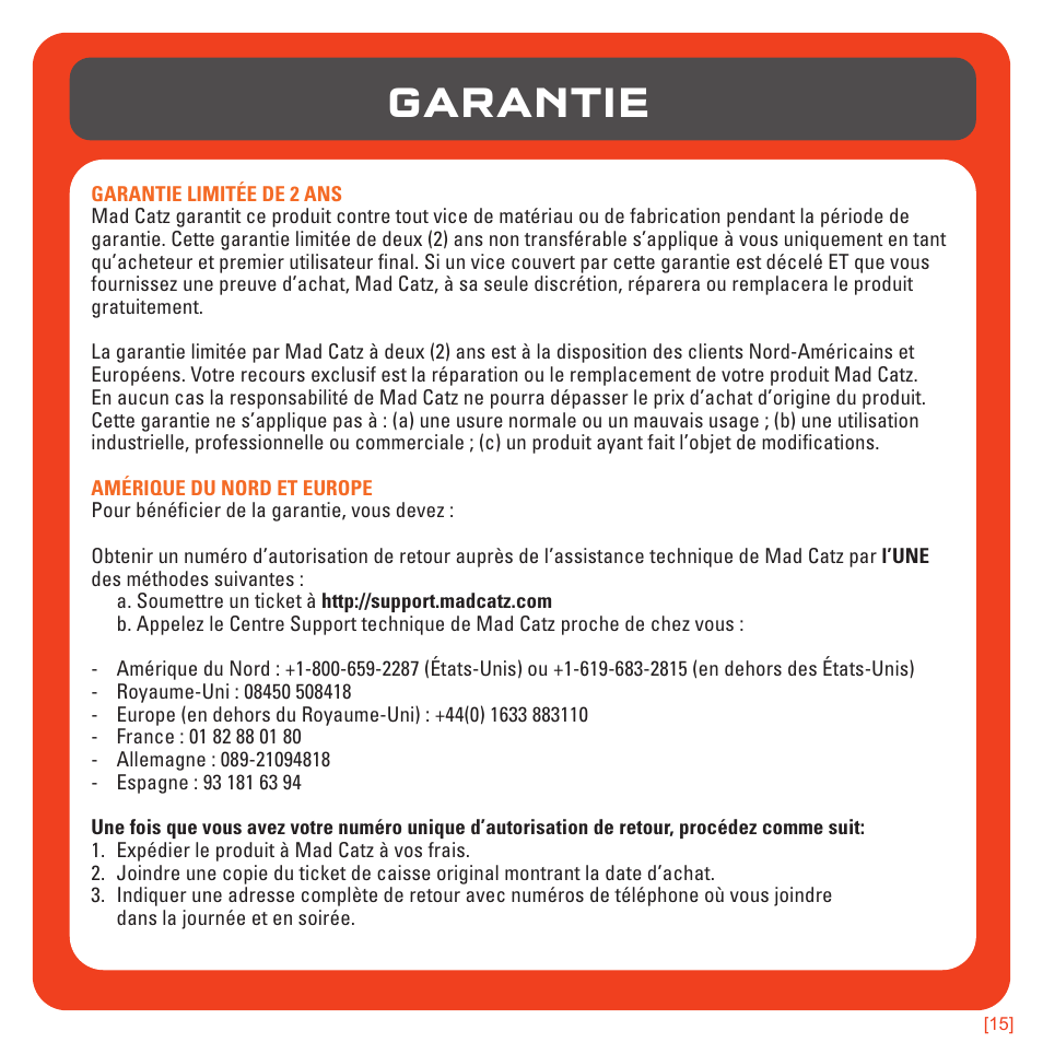 Garantie | TRITTON 720+ 7.1 Surround Headset User Manual | Page 60 / 175