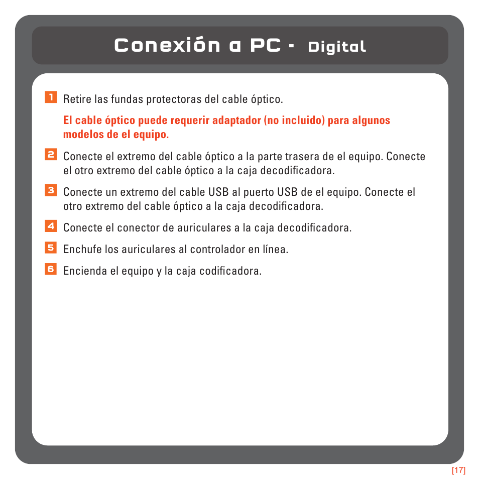 Conexión a pc, Digital | TRITTON 720+ 7.1 Surround Headset User Manual | Page 81 / 175