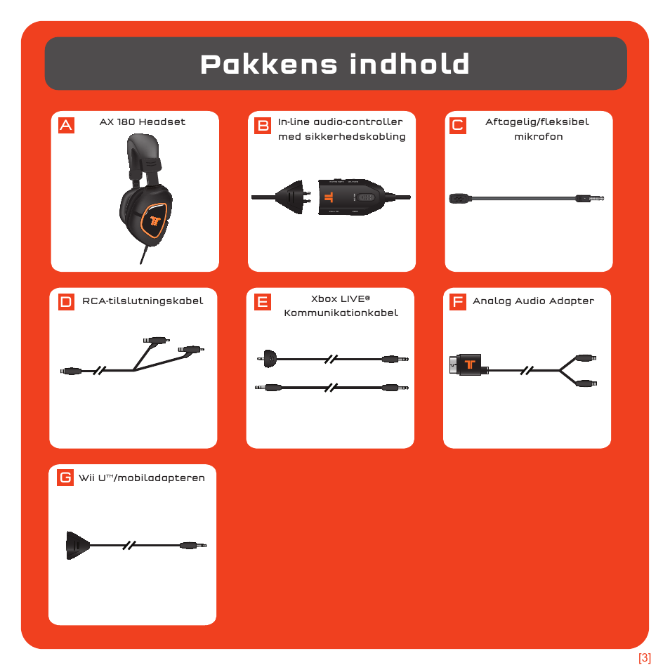 Pakkens indhold | TRITTON AX180 Universal Gaming Headset User Manual | Page 101 / 155