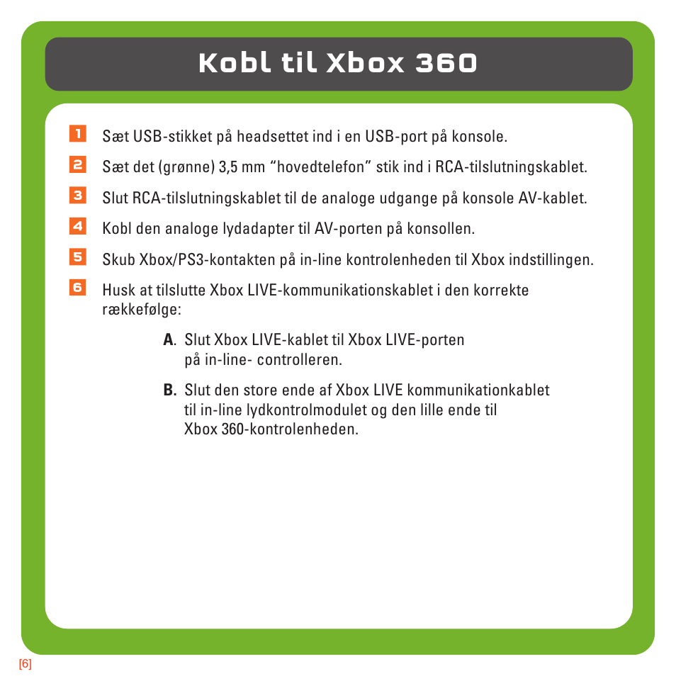 Kobl til xbox 360 | TRITTON AX180 Universal Gaming Headset User Manual | Page 104 / 155