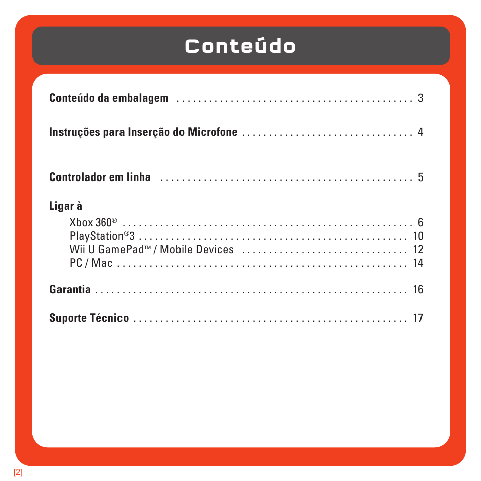 Conteúdo | TRITTON AX180 Universal Gaming Headset User Manual | Page 119 / 155