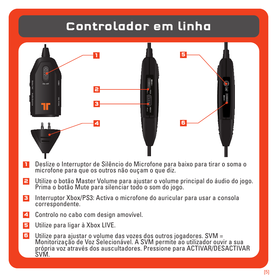 Controlador em linha | TRITTON AX180 Universal Gaming Headset User Manual | Page 122 / 155