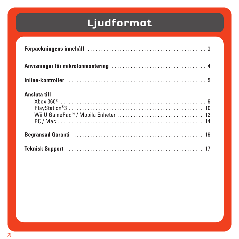 Ljudformat | TRITTON AX180 Universal Gaming Headset User Manual | Page 138 / 155