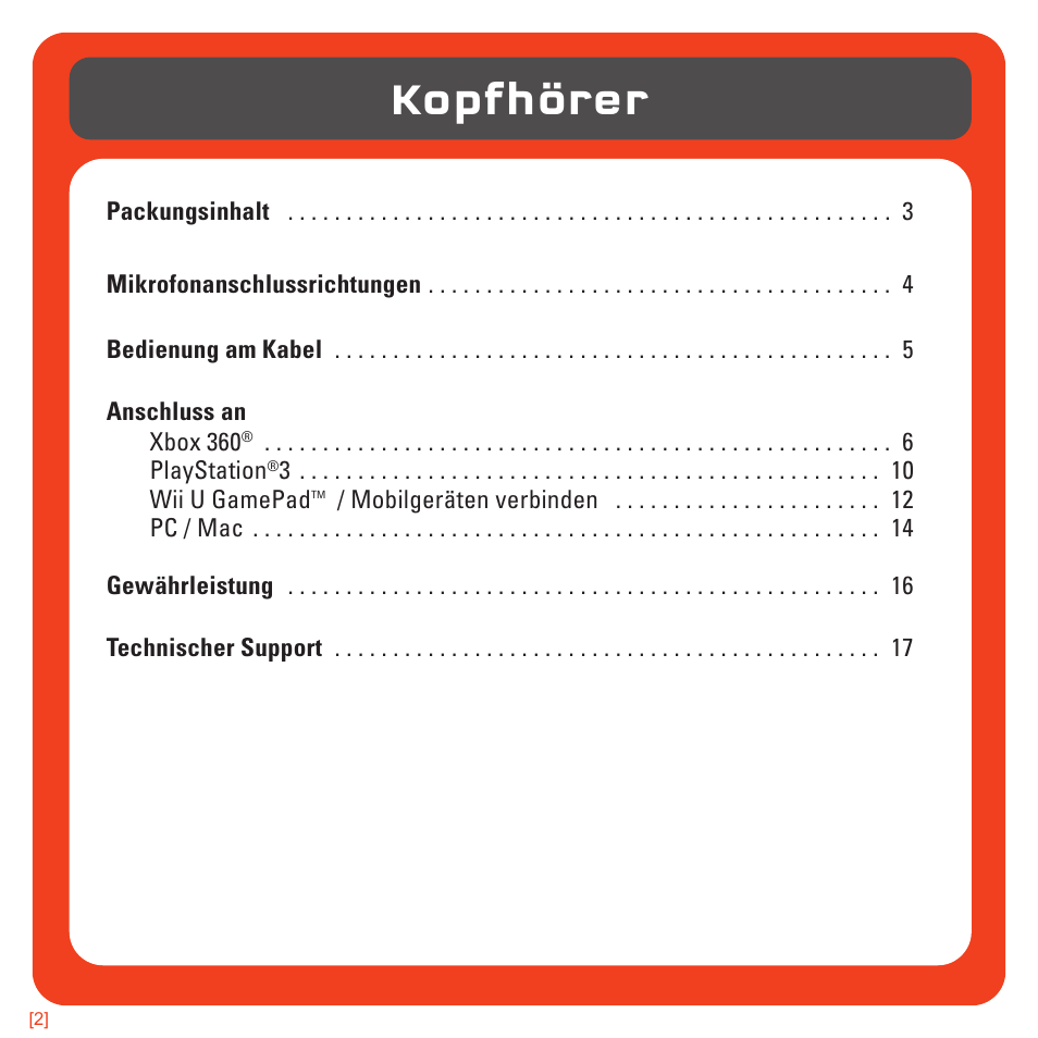 Kopfhörer | TRITTON AX180 Universal Gaming Headset User Manual | Page 42 / 155