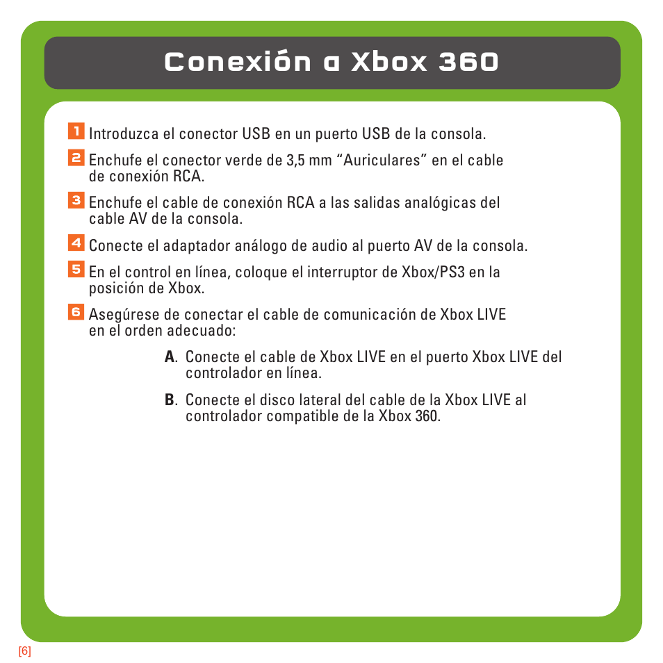 Conexión a xbox 360 | TRITTON AX180 Universal Gaming Headset User Manual | Page 65 / 155