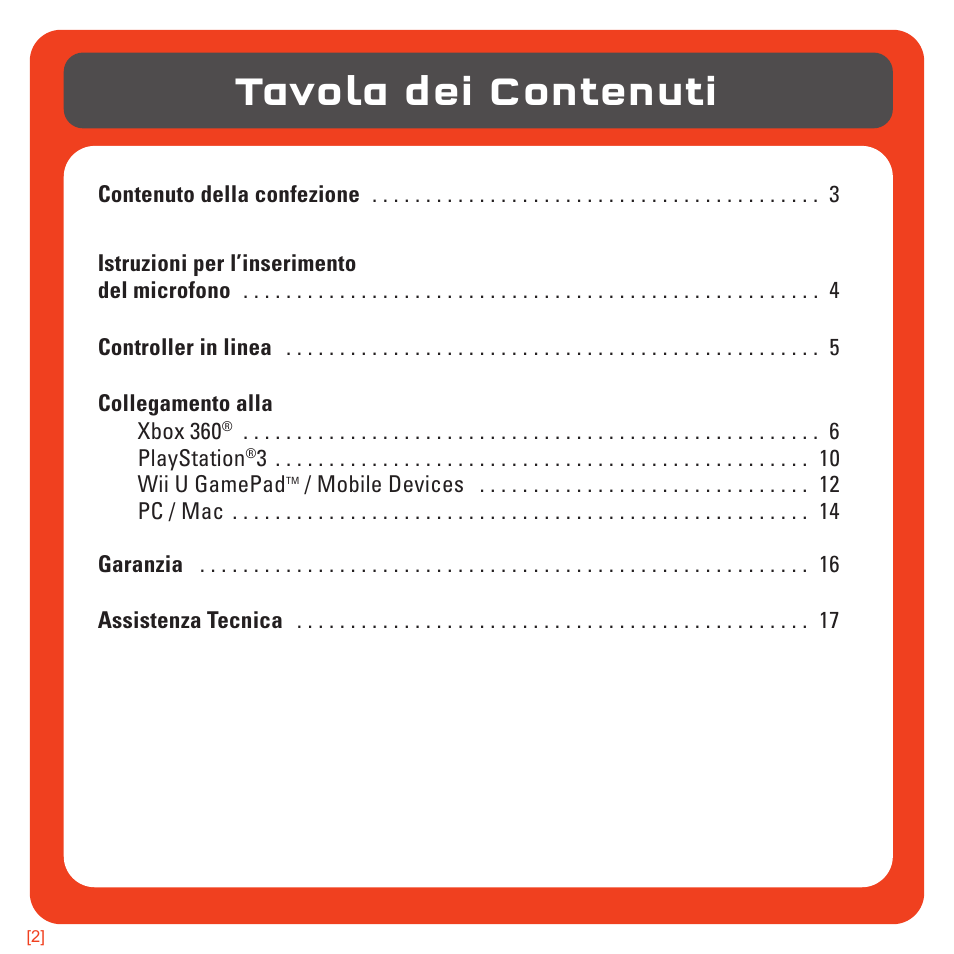 Tavola dei contenuti | TRITTON AX180 Universal Gaming Headset User Manual | Page 81 / 155