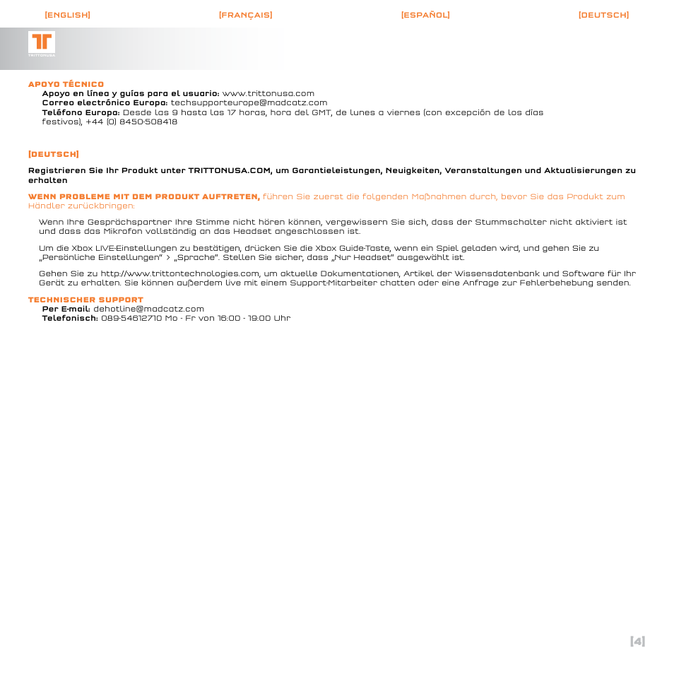 TRITTON AX120 Gaming headset User Manual | Page 5 / 30