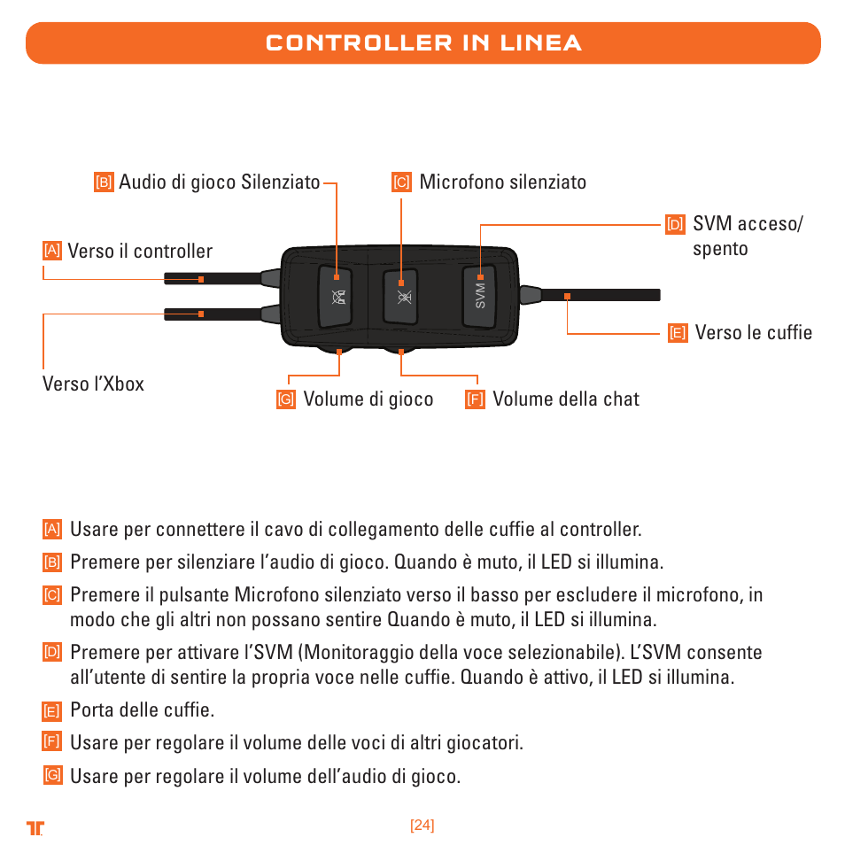 Controller in linea | TRITTON Detonator Stereo Gaming Headset User Manual | Page 24 / 56