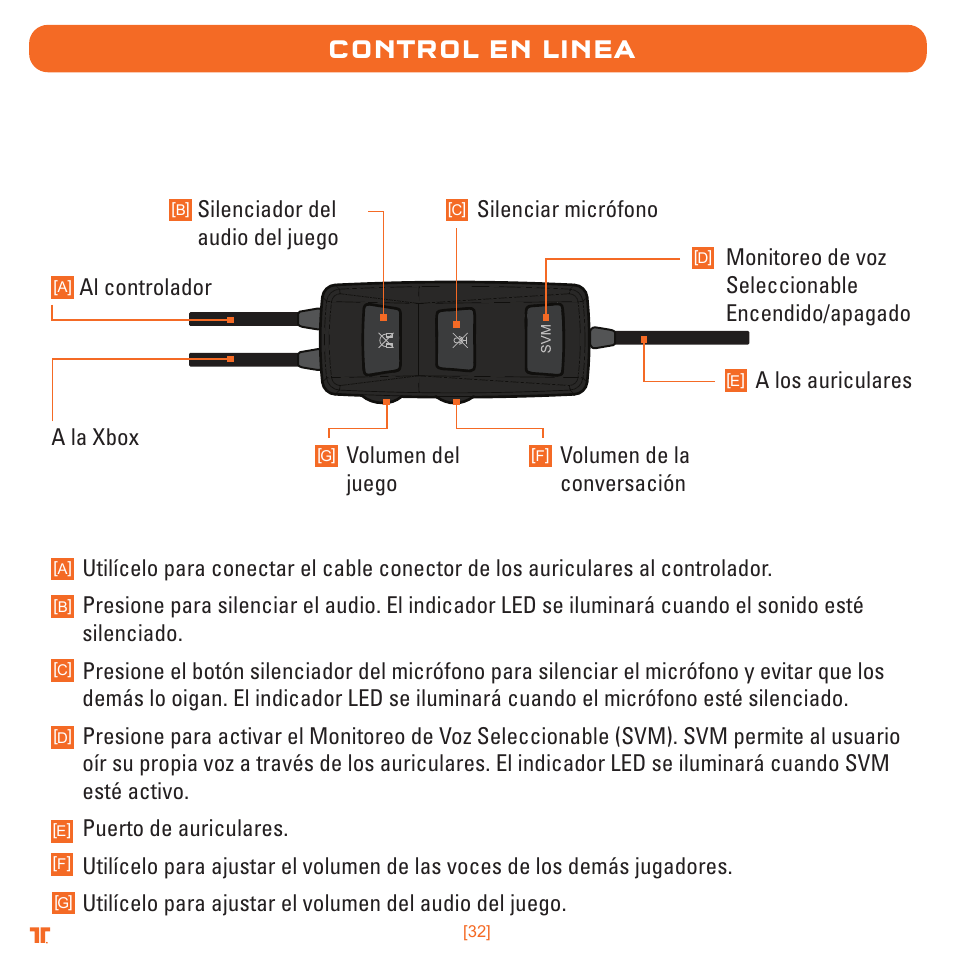 Control en linea | TRITTON Detonator Stereo Gaming Headset User Manual | Page 32 / 56