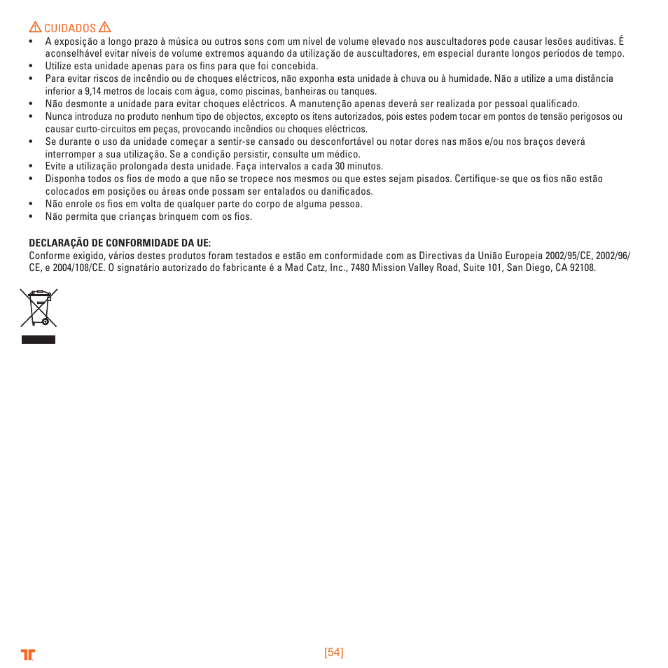 TRITTON Detonator Stereo Gaming Headset User Manual | Page 54 / 56
