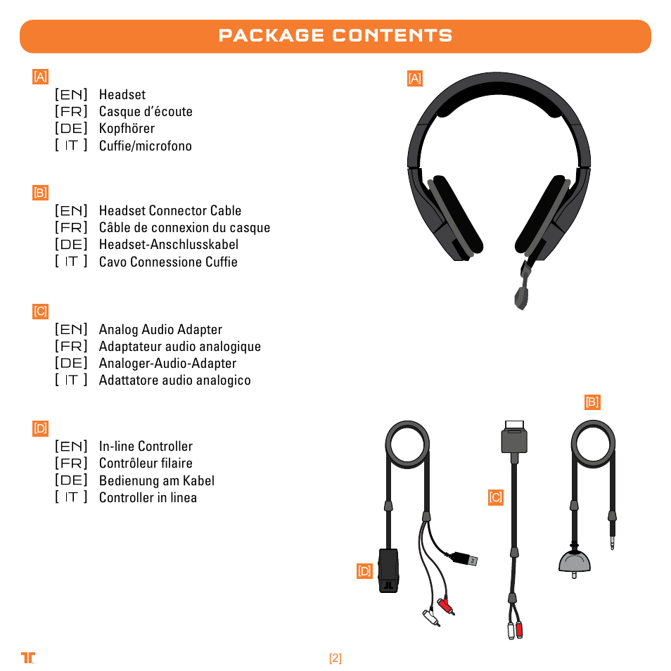 Package contents | TRITTON Trigger Stereo Headset User Manual | Page 2 / 54