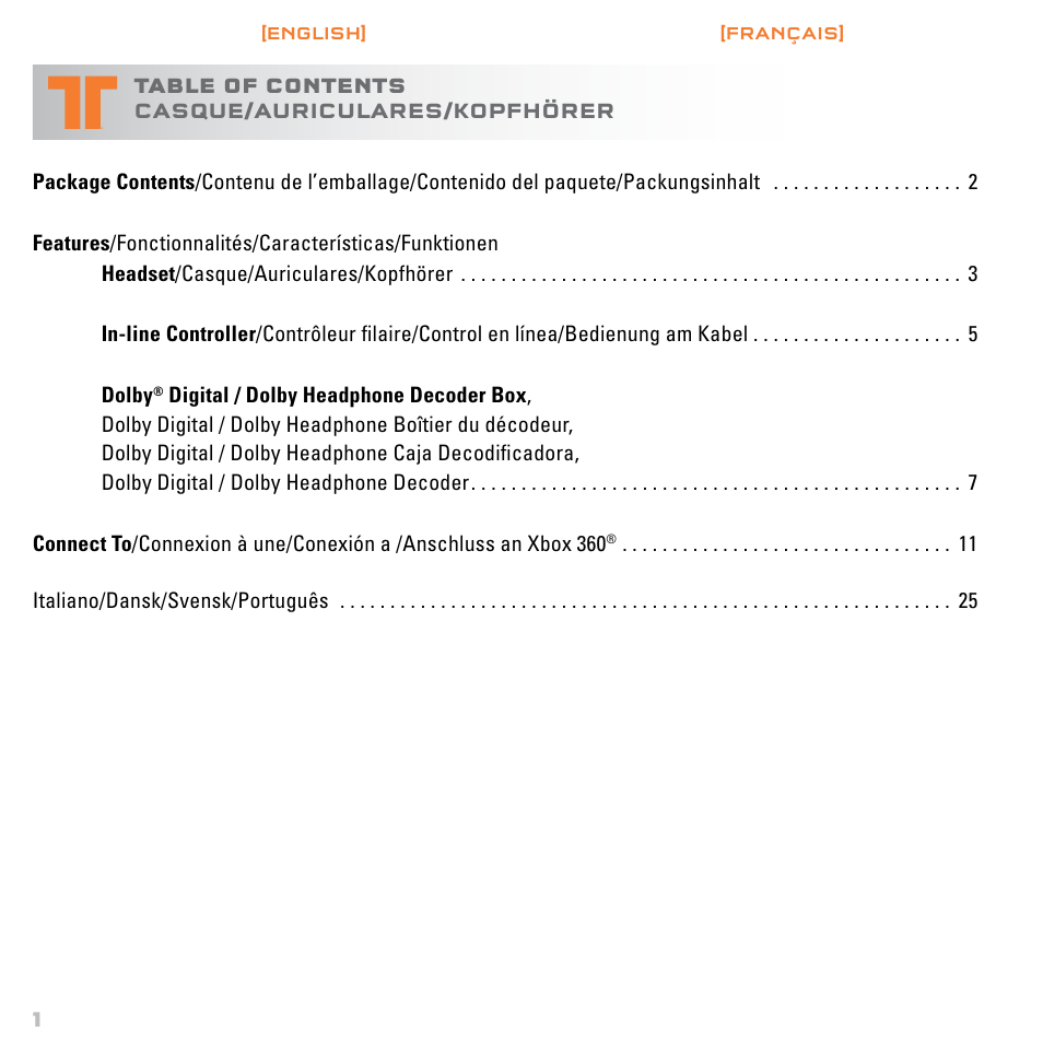 Mad Catz TRITTON Gears of War 3 Dolby 7.1 Surround Sound Headset User Manual | Page 2 / 46