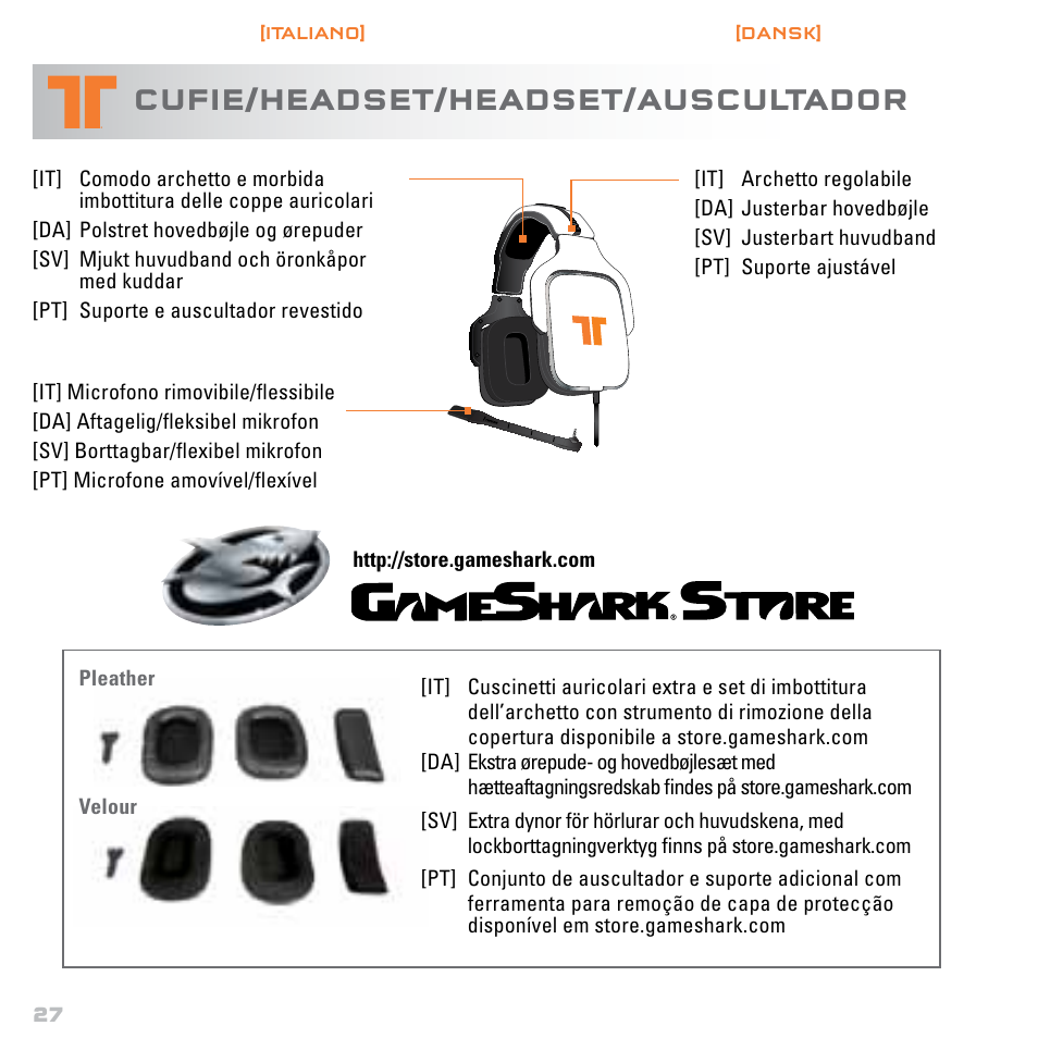 Cufie/headset/headset/auscultador | Mad Catz TRITTON Gears of War 3 Dolby 7.1 Surround Sound Headset User Manual | Page 28 / 46