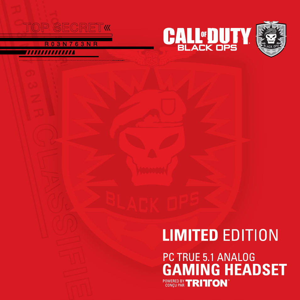 TRITTON Call of Duty : Black Ops Dolby Headphone ProGaming Headset User Manual | 24 pages