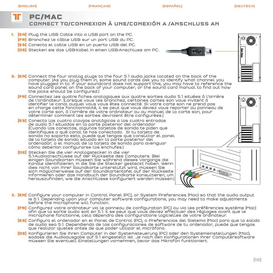 Pc/mac | TRITTON Call of Duty : Black Ops Dolby Headphone ProGaming Headset User Manual | Page 11 / 24