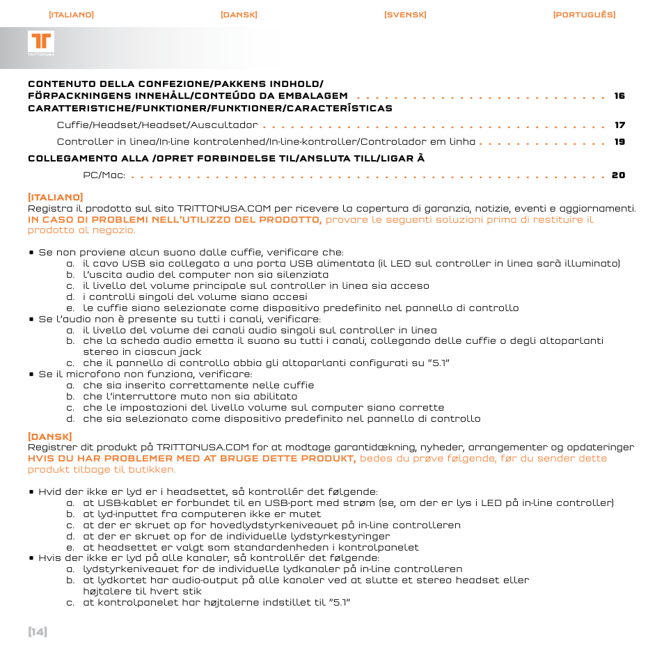 TRITTON Call of Duty : Black Ops Dolby Headphone ProGaming Headset User Manual | Page 15 / 24