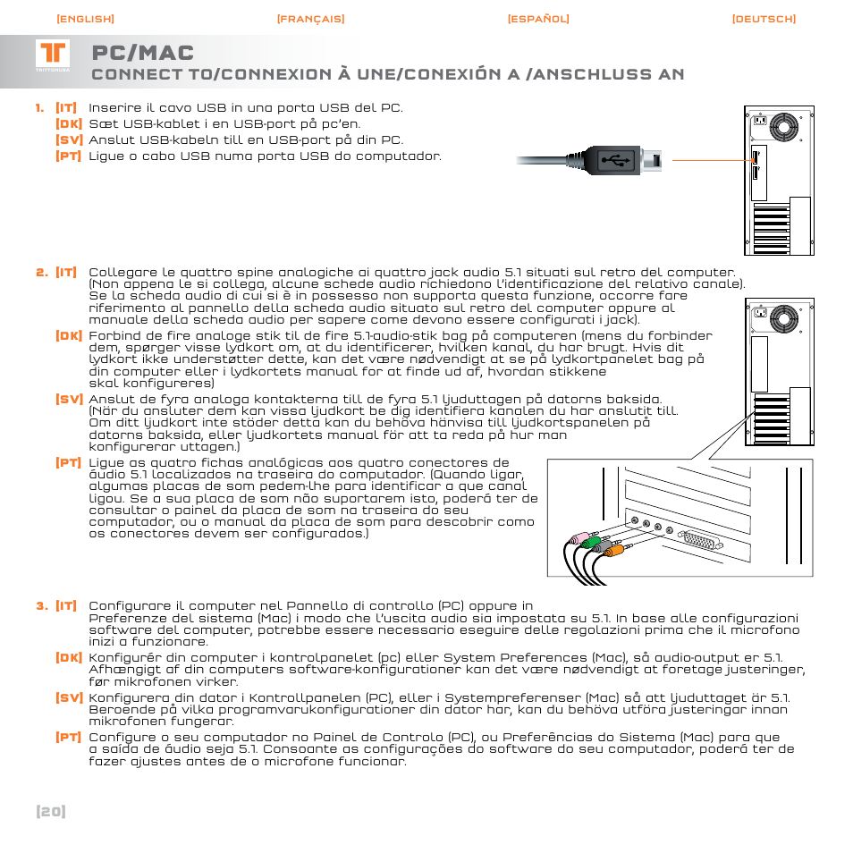 Pc/mac | TRITTON Call of Duty : Black Ops Dolby Headphone ProGaming Headset User Manual | Page 21 / 24