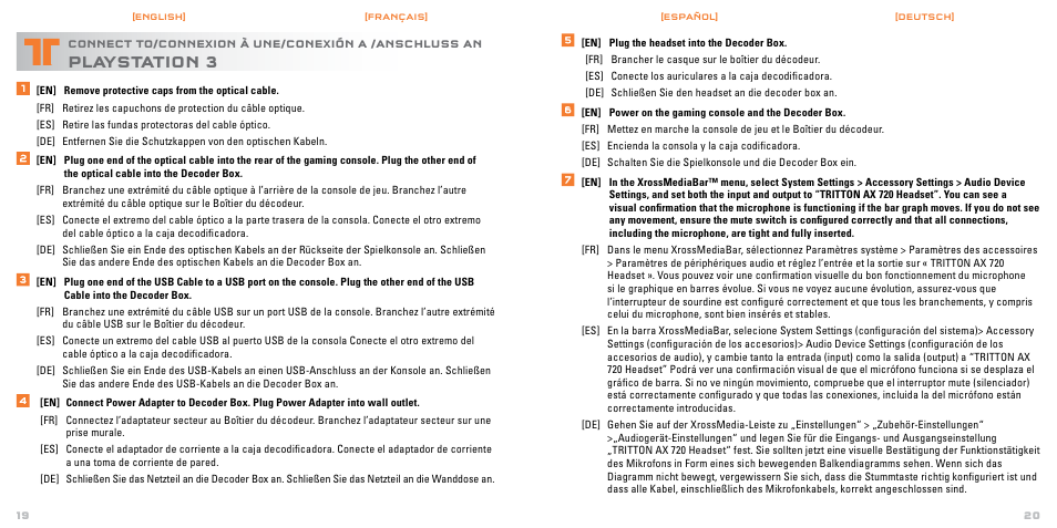 Playstation 3 | TRITTON AX Pro Dolby Digital Precision Gaming Headset User Manual | Page 11 / 14