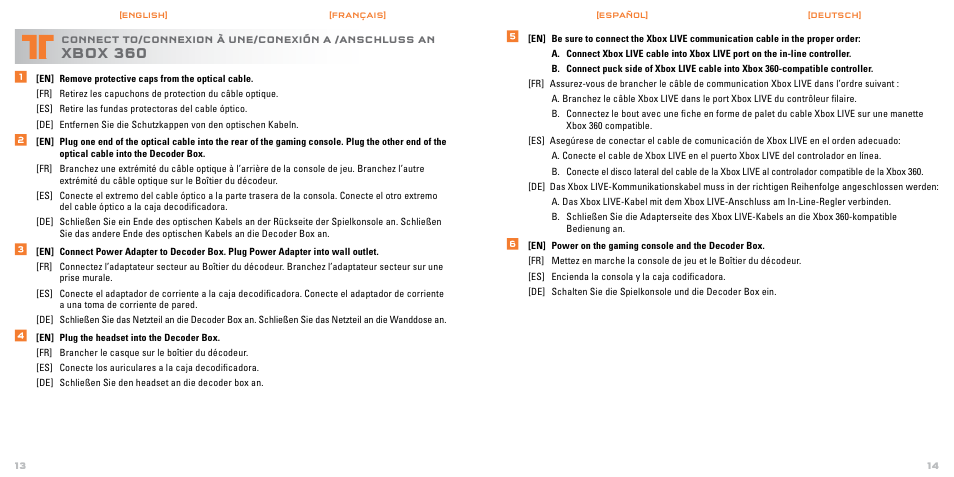 Xbox 360 | TRITTON AX Pro Dolby Digital Precision Gaming Headset User Manual | Page 8 / 14