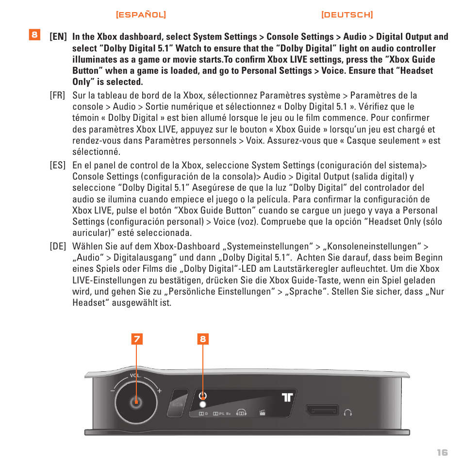 TRITTON AX720 Digital Gaming Headset User Manual | Page 17 / 26