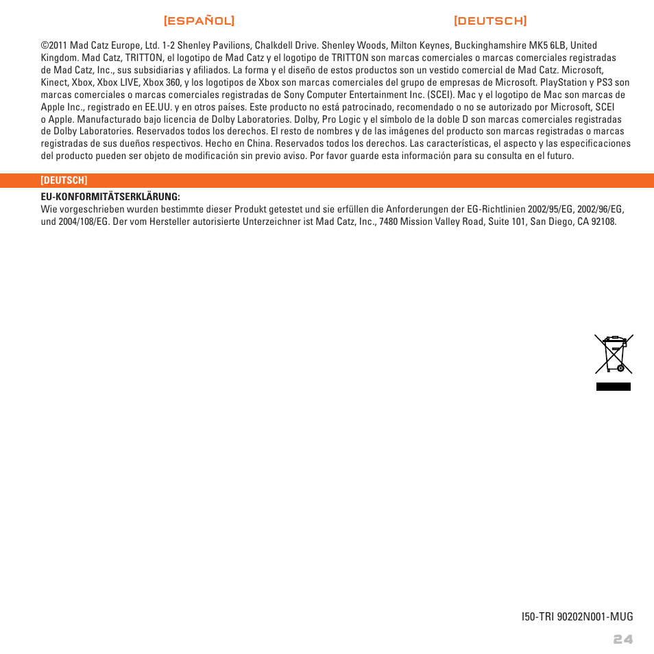 TRITTON AX720 Digital Gaming Headset User Manual | Page 25 / 26