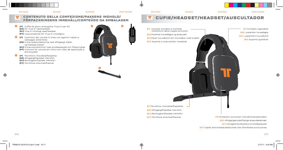 Cufie/headset/headset/auscultador, Ab c | TRITTON PC510 HDa-True 5.1 Analog Gaming Headset User Manual | Page 10 / 13