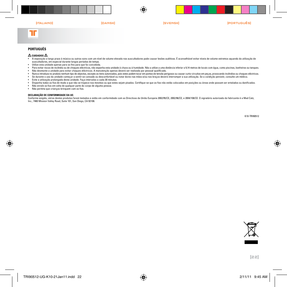TRITTON PC510 HDa-True 5.1 Analog Gaming Headset User Manual | Page 13 / 13