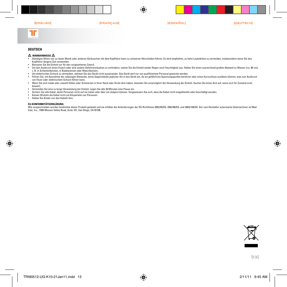 TRITTON PC510 HDa-True 5.1 Analog Gaming Headset User Manual | Page 8 / 13
