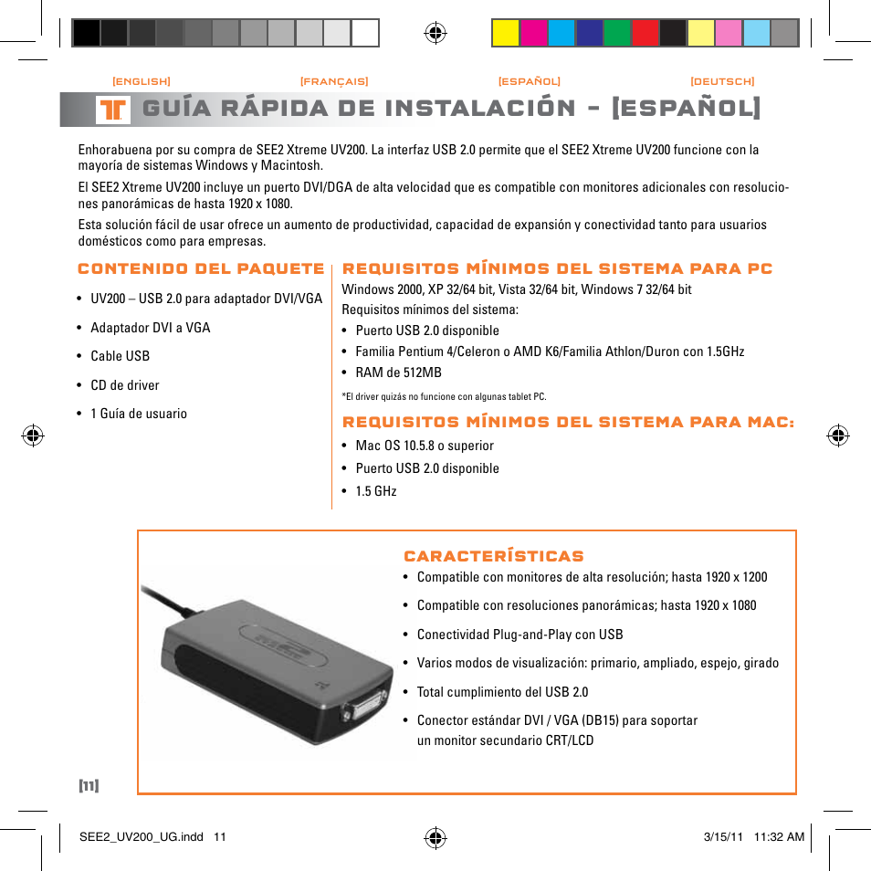 Guía rápida de instalación, Español | TRITTON SEE2 XPRESS XD300 User Manual | Page 12 / 32