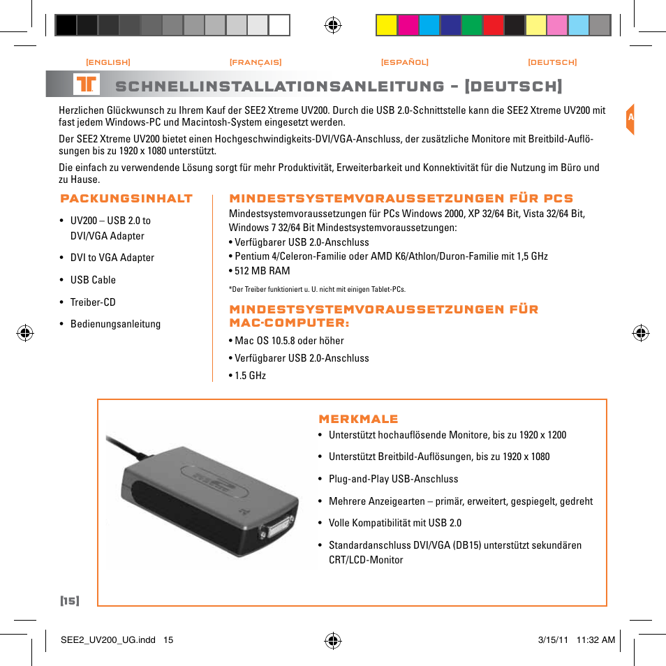 Schnellinstallationsanleitung – [deutsch | TRITTON SEE2 XPRESS XD300 User Manual | Page 16 / 32