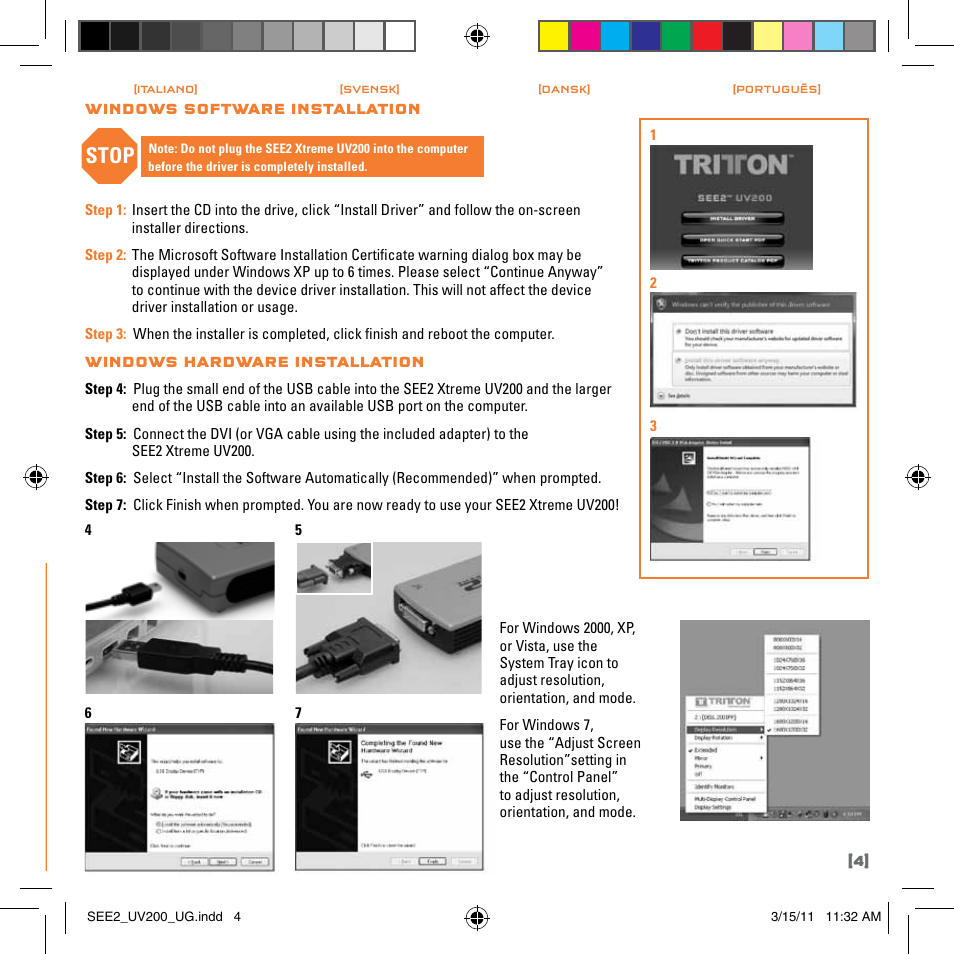 Stop | TRITTON SEE2 XPRESS XD300 User Manual | Page 5 / 32