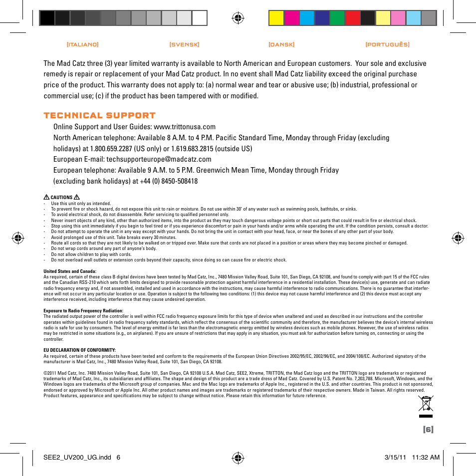 Technical support | TRITTON SEE2 XPRESS XD300 User Manual | Page 7 / 32